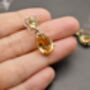 Citrine Teardrop Sterling Silver Earrings, thumbnail 4 of 5