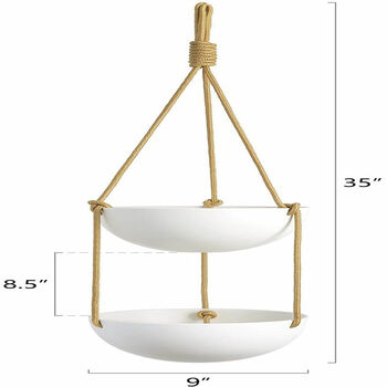 Two Tier Hanging Ceramic Double Planter Basket, 4 of 4