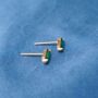 Emerald Birthstone Stud Earrings, Green Stone Stud Earrings, thumbnail 4 of 7