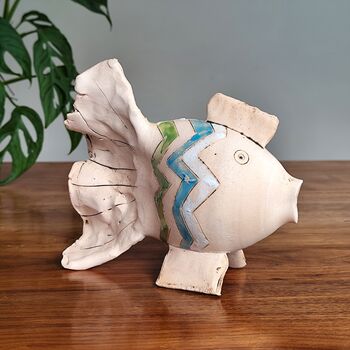 Fish Ceramic Statue Handmade Ornament, 6 of 12