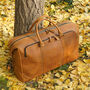 Stitched Detail Genuine Leather Holdall Vintage Look, thumbnail 1 of 12
