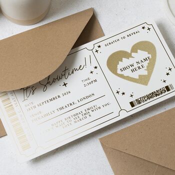 Personalised Theatre Show Ticket Scratch Gift Voucher, 5 of 9