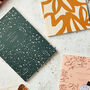 A5 Layflat Notebook In Green And Pale Pink Terrazzo, thumbnail 3 of 4