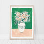 Emerald, Peach And Maple | Floral Vase Print, thumbnail 1 of 5