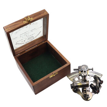 Gunmetal Sextant With Wooden Box, 9 of 12
