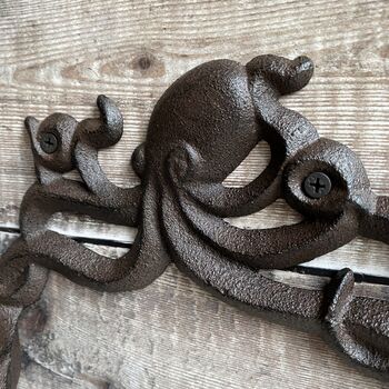 Ozzy Octopus Wall Mounted Cast Iron Loo Roll Holder, 7 of 7