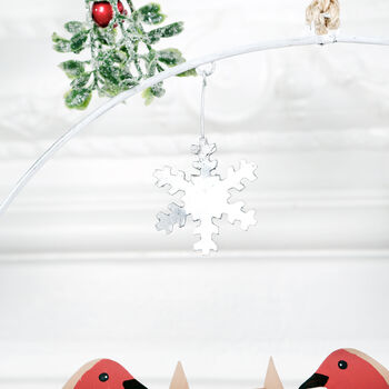 Christmas Robins On Branch Wreath With Snowflake, 3 of 3