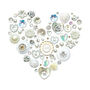 Personalised China Anniversary Button Heart, thumbnail 2 of 3