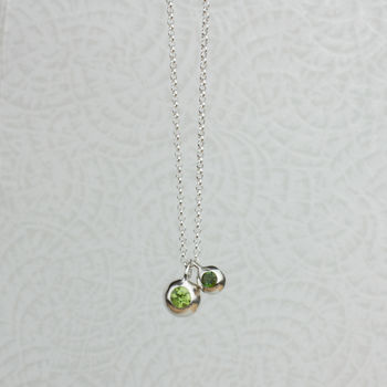 Silver Peridot And Tourmaline Orb Necklace, 2 of 6