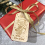 Cute Fox Personalised Wooden Christmas Gift Tag Pack, thumbnail 1 of 2