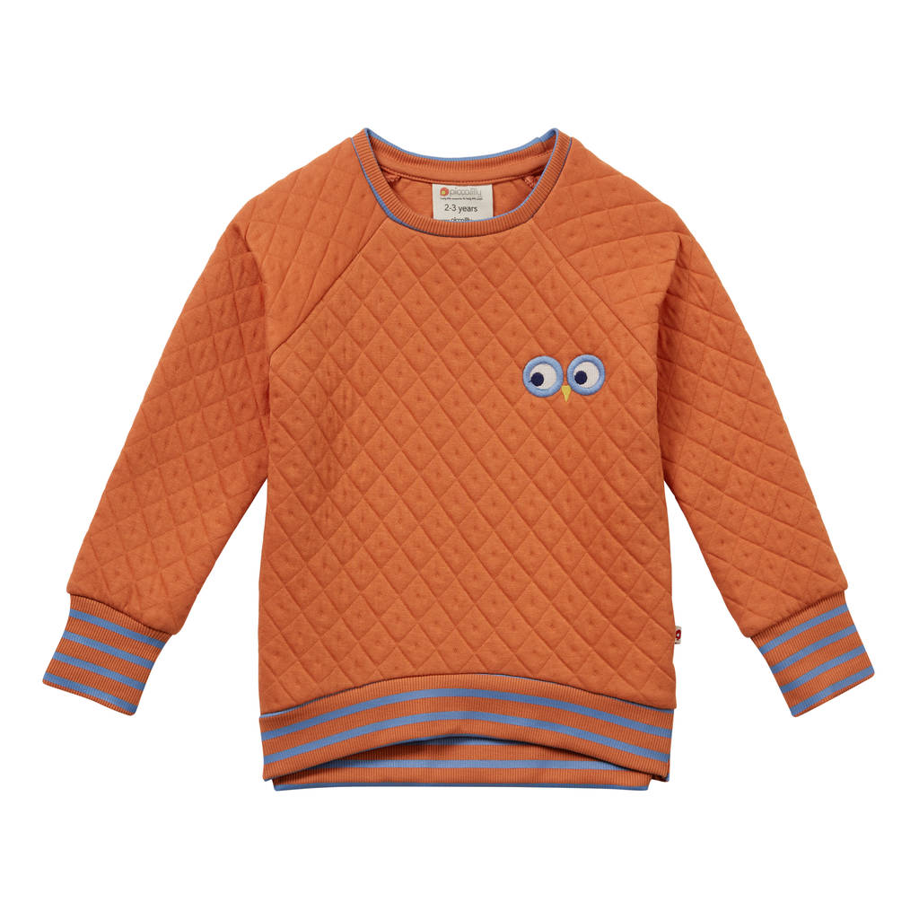Women's Long Sleeved Orange Quilted Sweatshirt By Piccalilly 
