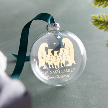Penguin Family Foiled Bauble, 3 of 7