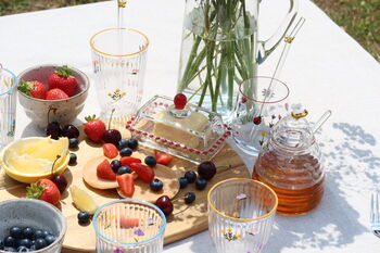 Hand Painted Glass Butter Dish – Cherry Or Lemon Design, 9 of 10
