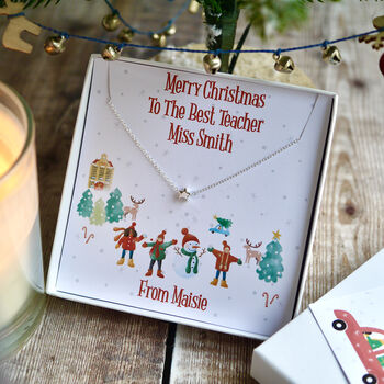 Teacher’s Sterling Silver Necklace Christmas Gift, 3 of 9