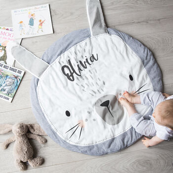 Personalised Animal Faces Baby Play Mat, 6 of 12