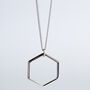 Sterling Silver Minimalist Hexagon Pendant Necklace, thumbnail 1 of 5