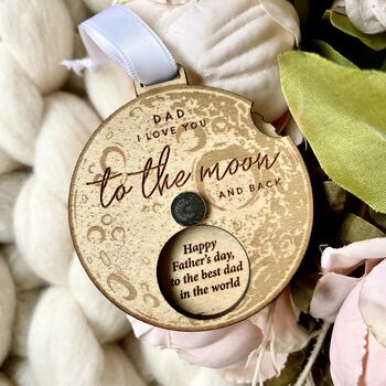 To The Moon Secret Message Hanging Reveal Wheel Gift, 8 of 8
