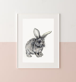 Bunny Rabbit Picture, Watercolour Artwork Print, 2 of 7