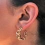 Gold Plated Figaro Chain Hoop Earring, thumbnail 1 of 5