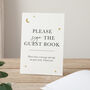 Moon And Stars Personalised Initials Wedding Guest Book, thumbnail 3 of 3