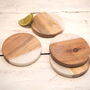 Wood And Marble Drink Coasters Set Four, thumbnail 2 of 5