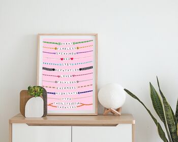 Taylor Swift Album Friendship Bracelet Print Inc Showgirl, 3 of 5