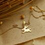 Gold Plated Sterling Silver Bouncing Bunny Necklace, thumbnail 1 of 3