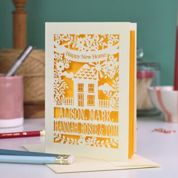 Personalised Papercut Happy New Home Card, 4 of 6