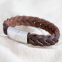 Men's Thick Woven Leather Bracelet, thumbnail 2 of 9