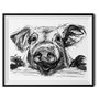 Pig Charcoal Fine Art Giclée Print, thumbnail 2 of 3