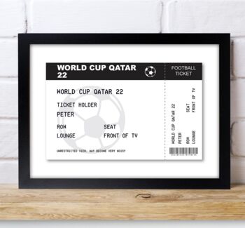 Personalised Football Ticket A4 Black Framed Print, 4 of 4