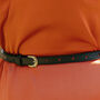 Black Pu Skinny Belt With Heart Holes, thumbnail 4 of 6