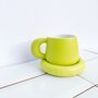 Cushion Club Ceramic Mug And Saucer Set Lime Green, thumbnail 1 of 5