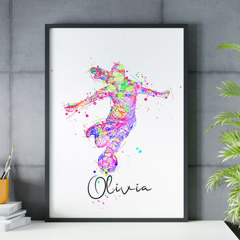 Personalised Ladies Football Print, 2 of 6