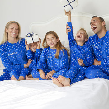 Personalised Matching Family Christmas Snowflake Pyjamas, 2 of 7