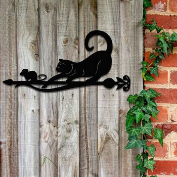 Rusty Metal Cat Chasing Mouse Garden Decor Art, 4 of 10