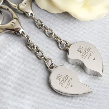 Personalised Best Friends Two Heart Keyrings, 4 of 4