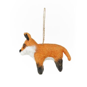 Handmade Felt Lennox The Fox Hanging Decoration, 5 of 5
