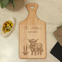 Personalised Highland Cow Paddle Chopping Board, thumbnail 2 of 3