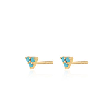 Turquoise Trinity Stud Earrings, 3 of 7