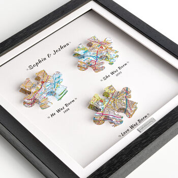 Personalised Jigsaw Map Engagement Gift – Framed Map Print, 3 of 12