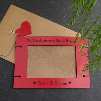 Personalised Leather Wedding Anniversary Photo Frame, 8 of 12