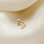 Cz Heart 9ct Gold Nose Stud, thumbnail 2 of 5