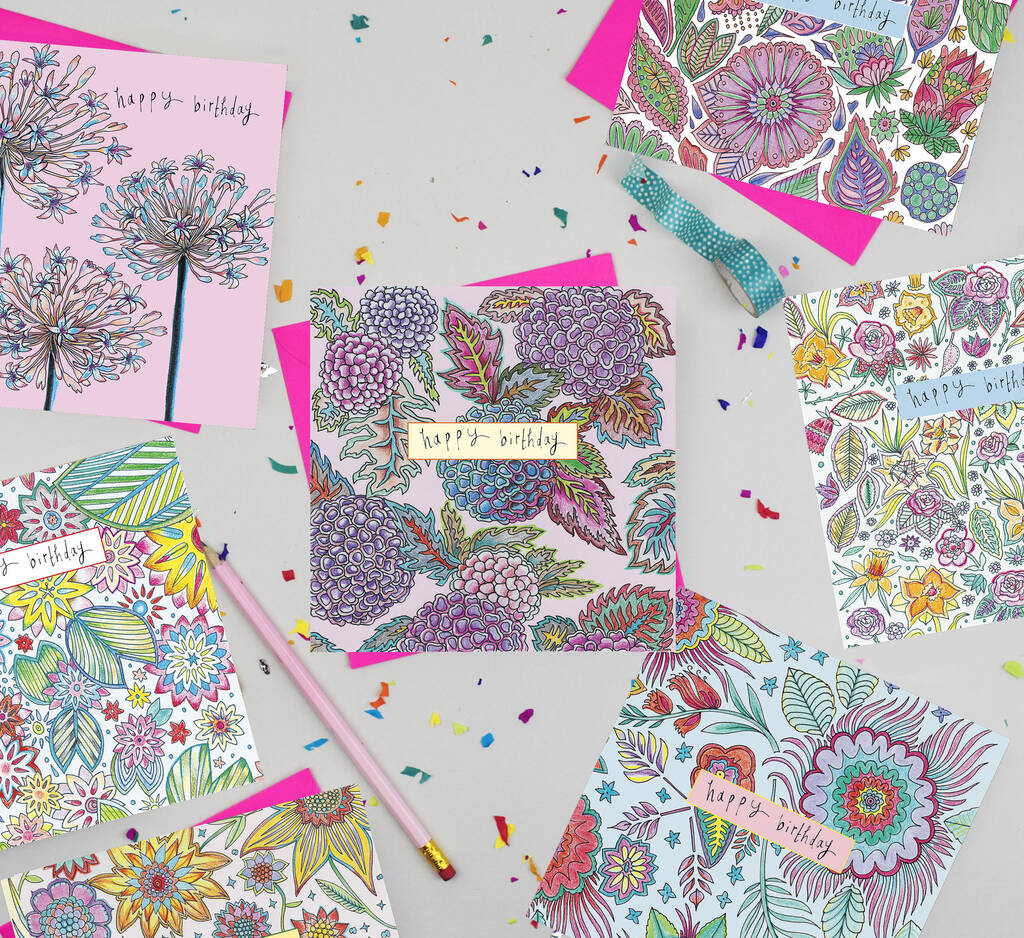 'Rainbow Bloom' Mixed Pack Of Ten Birthday Cards, 1 of 11