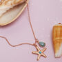 Starfish Turquoise And Natural Gemstone Necklace 18ct Rose Gold Plated Eco 925 Silver, thumbnail 1 of 4