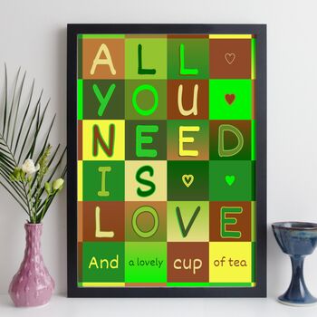 Personalised All You Need Is Love Print Gift, 4 of 12