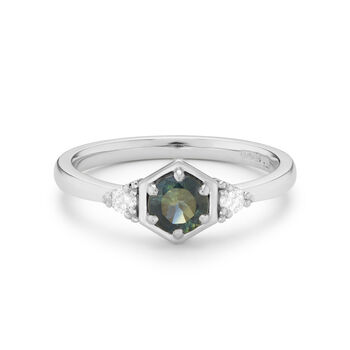 Ethical Sapphire Diamond Engagement Ring: Adaya, 4 of 6