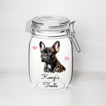 Personalised French Bulldog Kilner Style Treat Jar B, 2 of 2