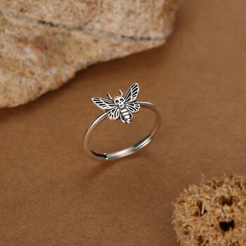 Sterling Silver Death’s Head Hawk Moth Ring, 5 of 12