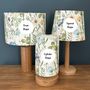 Alda Blue Spring Flowers Tall Cylinder Floral Lampshade, thumbnail 10 of 10